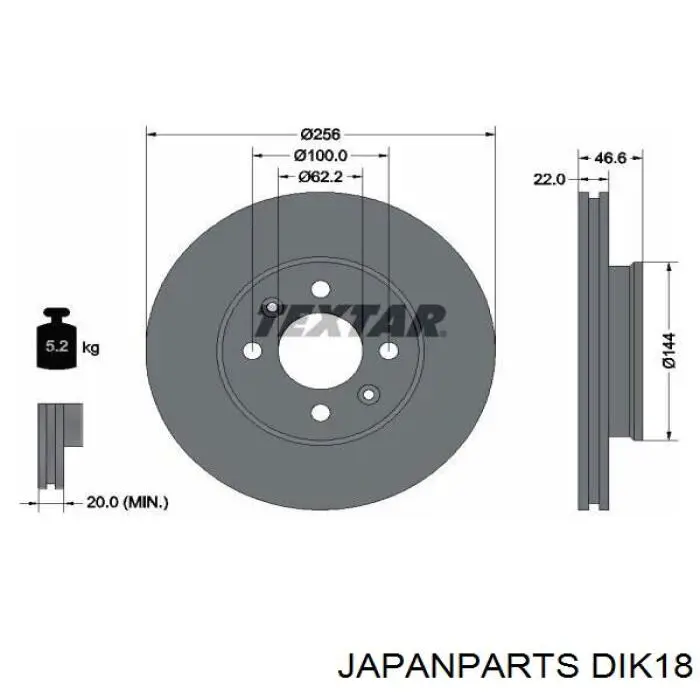 Compre DIK18 Japan Parts Disco do freio dianteiro