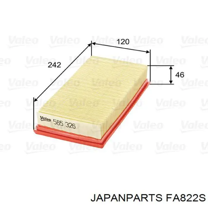 Compre FA822S Japan Parts Filtro de ar