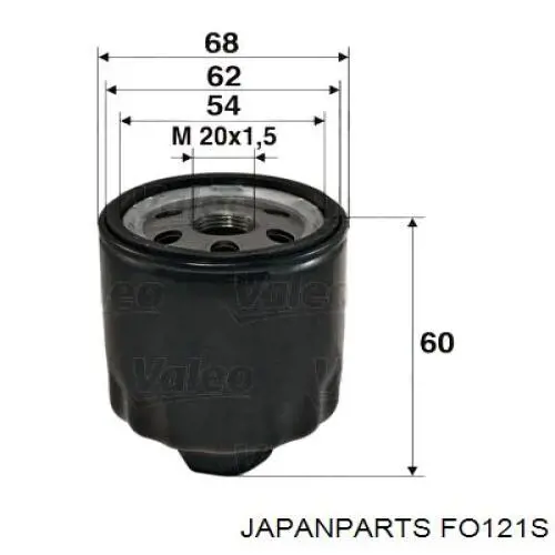 Compre FO121S Japan Parts Filtro de óleo