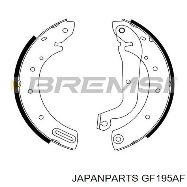 Compre GF195AF Japan Parts Sapatas do freio traseiras de tambor