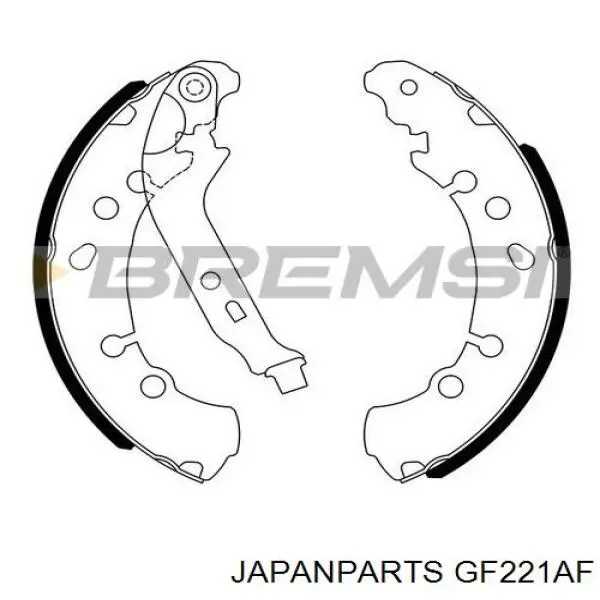 Compre GF221AF Japan Parts Sapatas do freio traseiras de tambor