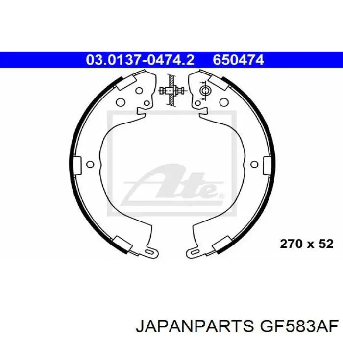 Compre GF583AF Japan Parts Sapatas do freio traseiras de tambor