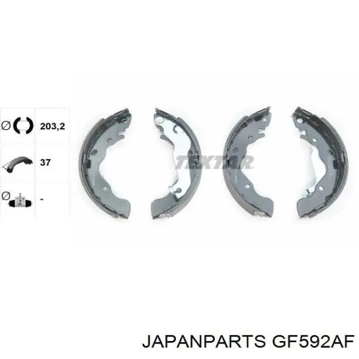 Sapatas do freio traseiras de tambor Japan Parts GF592AF preço, a partir de 35,91 USD