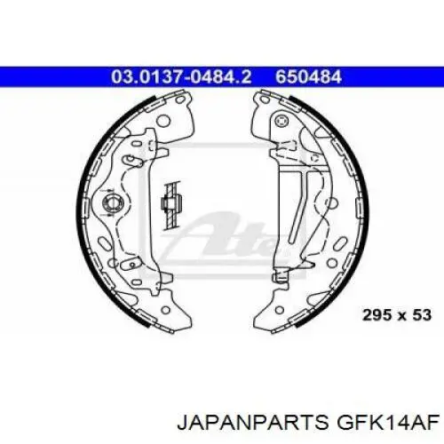 Compre GFK14AF Japan Parts Sapatas do freio traseiras de tambor