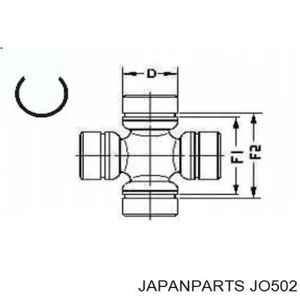 Compre JO502 Japan Parts Cruzeta da junta universal traseira