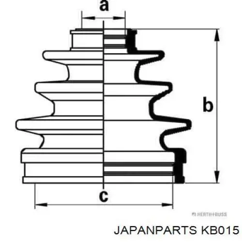 Bota de proteção externa de junta homocinética do semieixo dianteiro Japan Parts KB015 preço, a partir de 14,45 USD