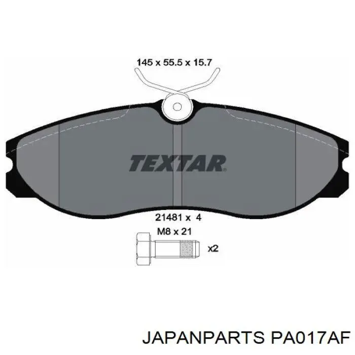 Compre PA017AF Japan Parts Sapatas do freio dianteiras de disco
