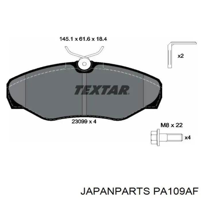 Compre PA109AF Japan Parts Sapatas do freio dianteiras de disco