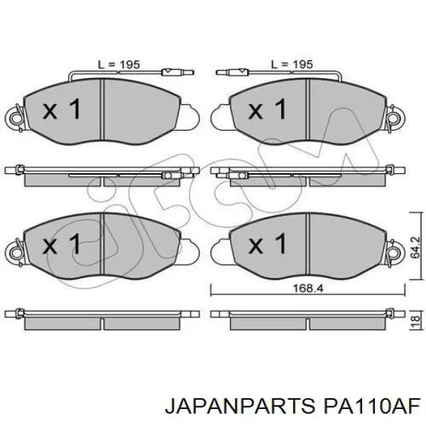 Sapatas do freio dianteiras de disco Japan Parts PA110AF preço, a partir de 50,66 USD