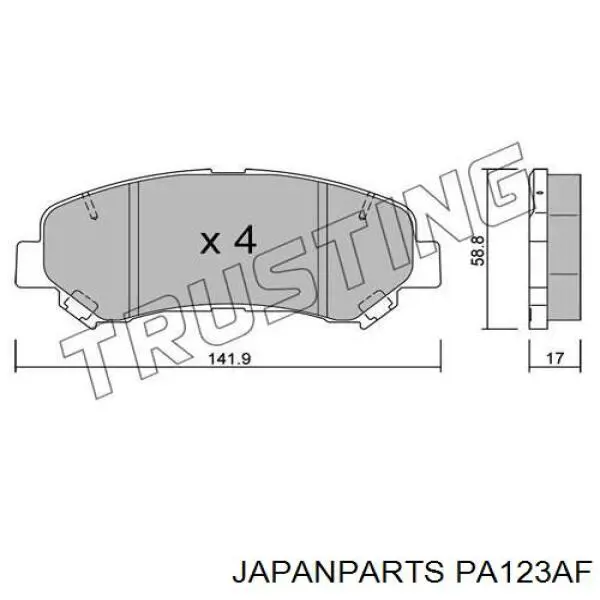 Compre PA123AF Japan Parts Sapatas do freio dianteiras de disco