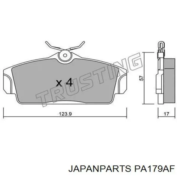 Compre PA179AF Japan Parts Sapatas do freio dianteiras de disco