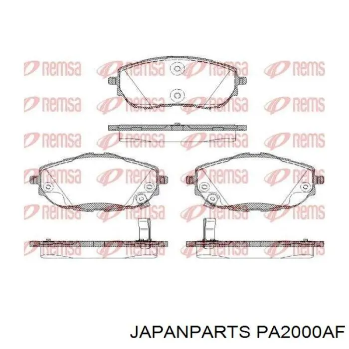 Compre PA2000AF Japan Parts Sapatas do freio dianteiras de disco