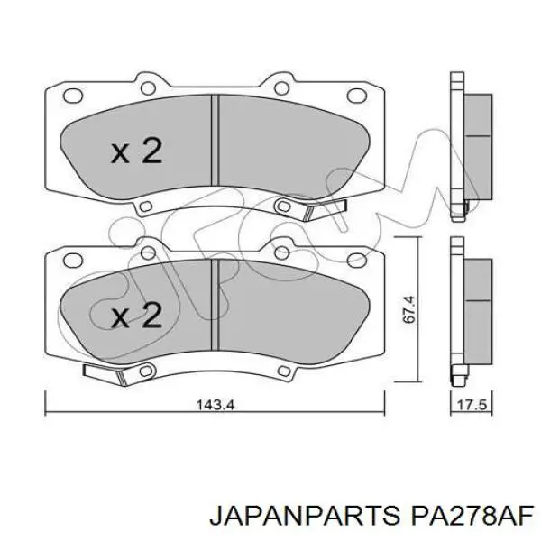 Compre PA278AF Japan Parts Sapatas do freio dianteiras de disco