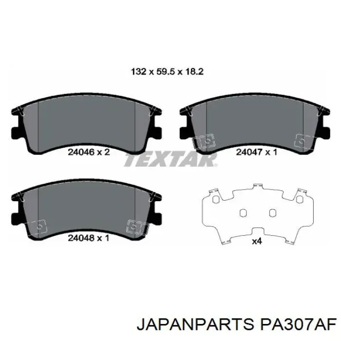 Compre PA307AF Japan Parts Sapatas do freio dianteiras de disco