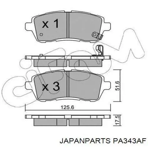 Compre PA343AF Japan Parts Sapatas do freio dianteiras de disco