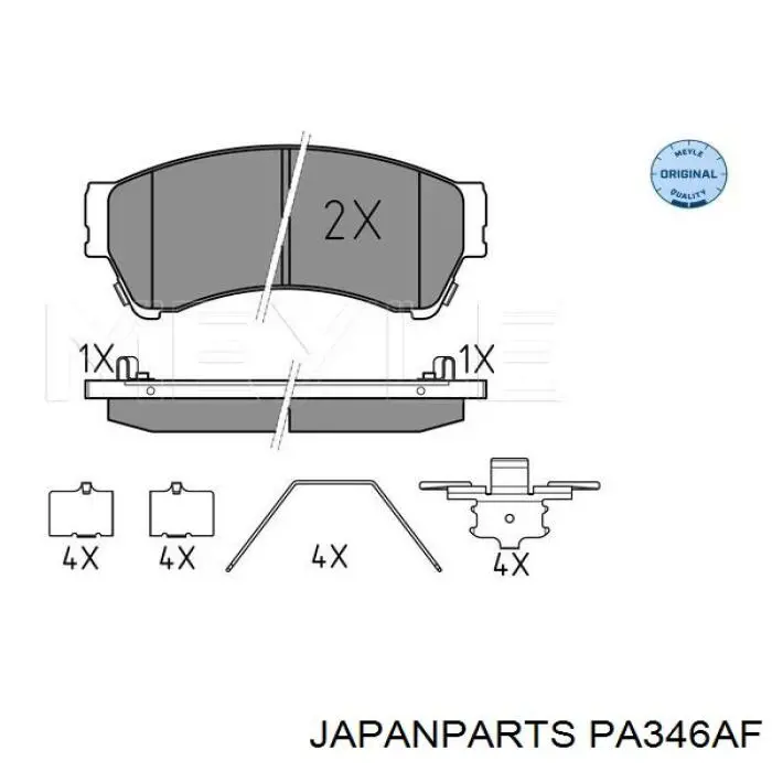 Compre PA346AF Japan Parts Sapatas do freio dianteiras de disco
