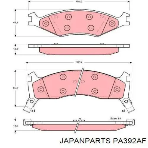 Compre PA392AF Japan Parts Sapatas do freio dianteiras de disco