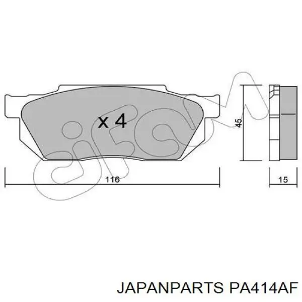 Compre PA414AF Japan Parts Sapatas do freio dianteiras de disco