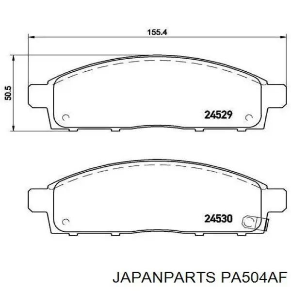 Compre PA504AF Japan Parts Sapatas do freio dianteiras de disco