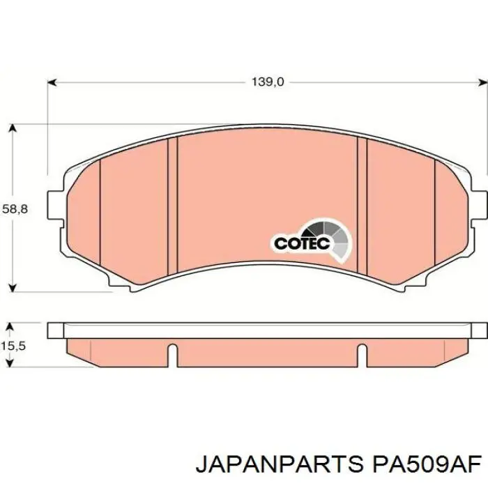 Sapatas do freio dianteiras de disco Japan Parts PA509AF preço, a partir de 28,49 USD