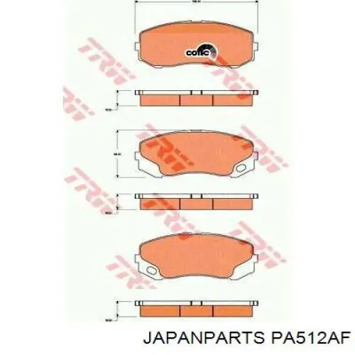 Compre PA512AF Japan Parts Sapatas do freio dianteiras de disco