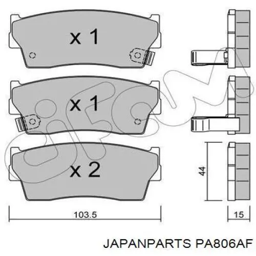 Sapatas do freio dianteiras de disco Japan Parts PA806AF preço, a partir de 25,58 USD