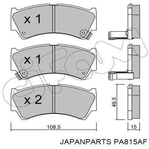 Compre PA815AF Japan Parts Sapatas do freio dianteiras de disco