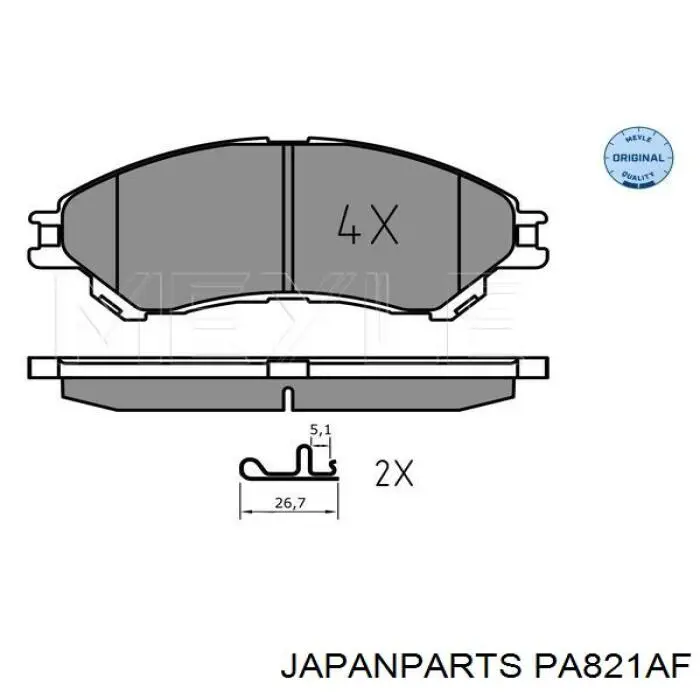 Sapatas do freio dianteiras de disco Japan Parts PA821AF preço, a partir de 36,69 USD