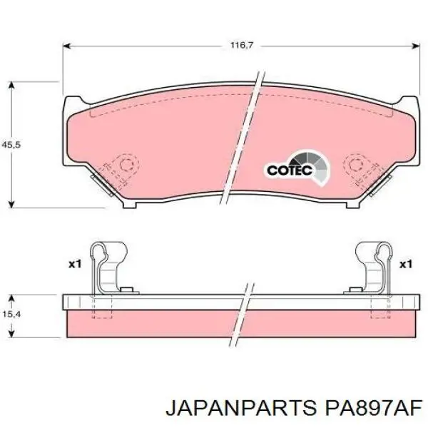 Compre PA897AF Japan Parts Sapatas do freio dianteiras de disco