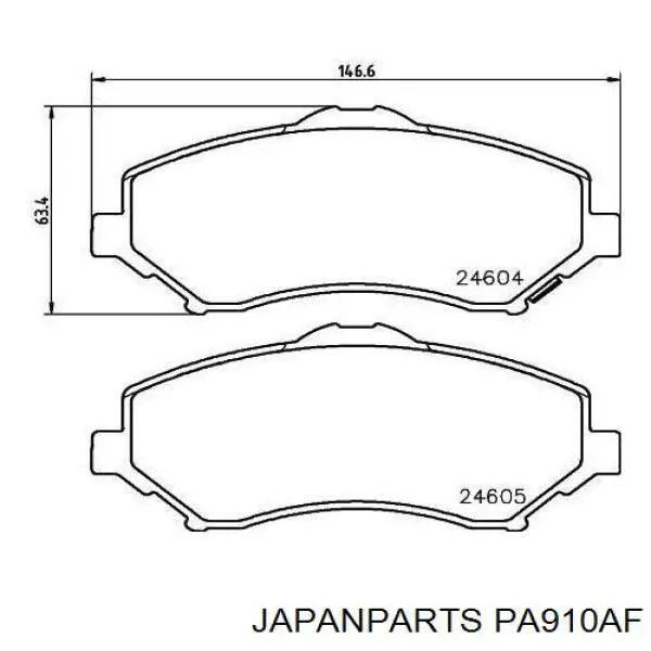 Sapatas do freio dianteiras de disco Japan Parts PA910AF preço, a partir de 41,13 USD