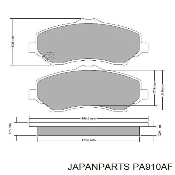 Compre PA910AF Japan Parts Sapatas do freio dianteiras de disco