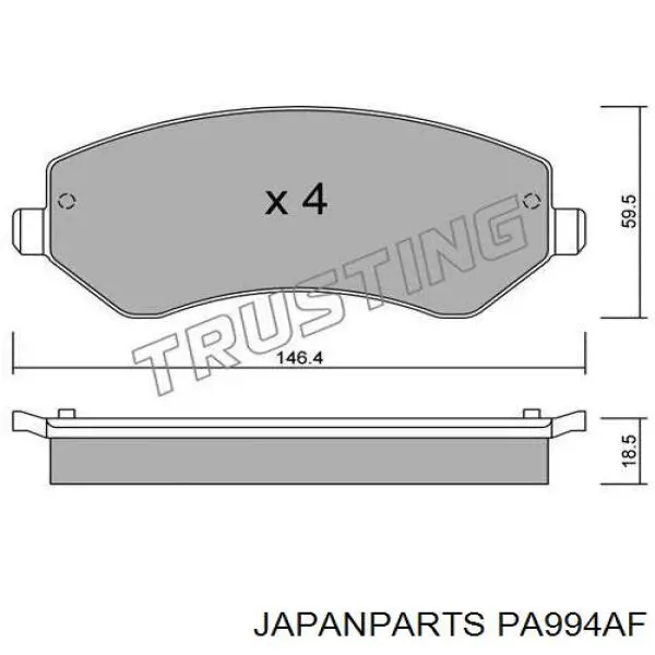 Compre PA994AF Japan Parts Sapatas do freio dianteiras de disco