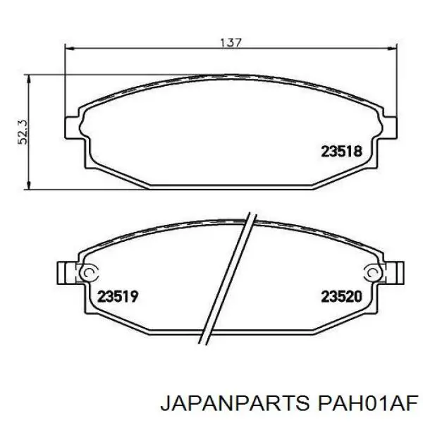 Sapatas do freio dianteiras de disco Japan Parts PAH01AF preço, a partir de 30,44 USD