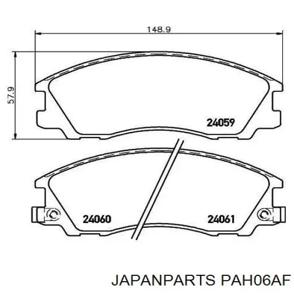 Sapatas do freio dianteiras de disco Japan Parts PAH06AF preço, a partir de 37,23 USD