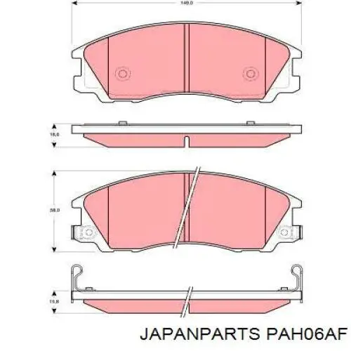 Compre PAH06AF Japan Parts Sapatas do freio dianteiras de disco