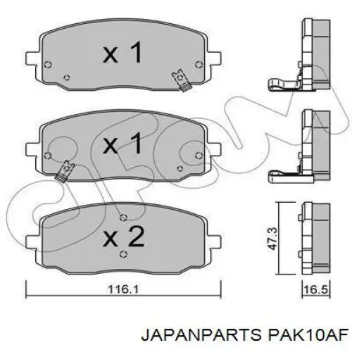 Compre PAK10AF Japan Parts Sapatas do freio dianteiras de disco