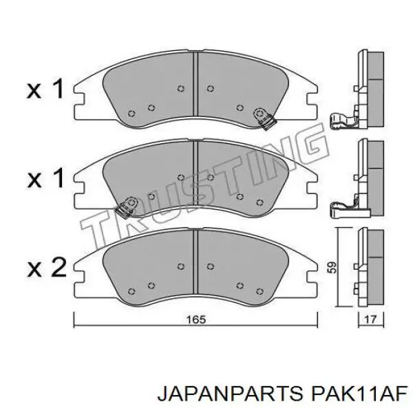 Sapatas do freio dianteiras de disco Japan Parts PAK11AF preço, a partir de 40,07 USD
