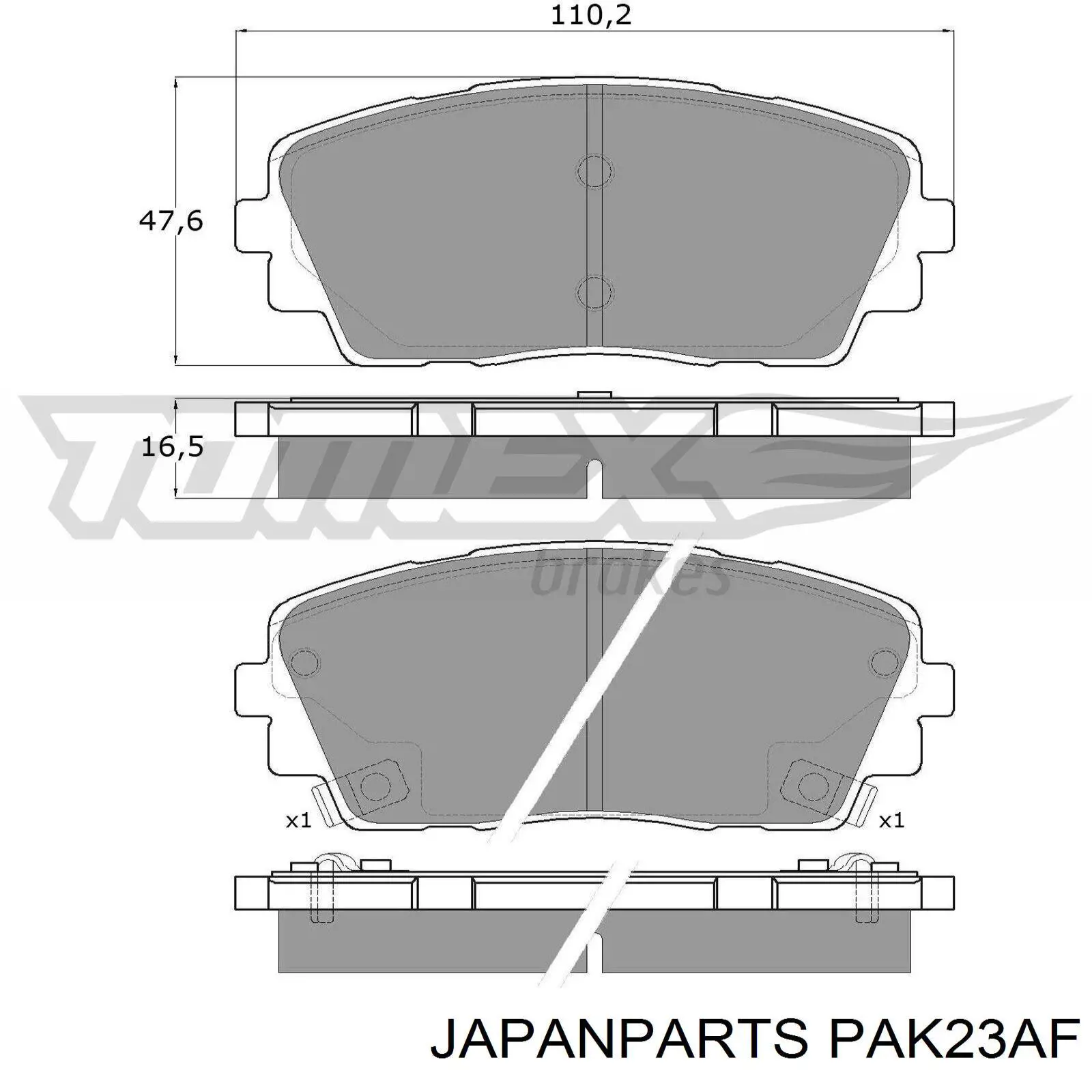 Compre PAK23AF Japan Parts Sapatas do freio dianteiras de disco