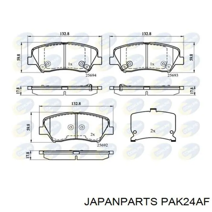 Sapatas do freio dianteiras de disco Japan Parts PAK24AF preço, a partir de 28,75 USD