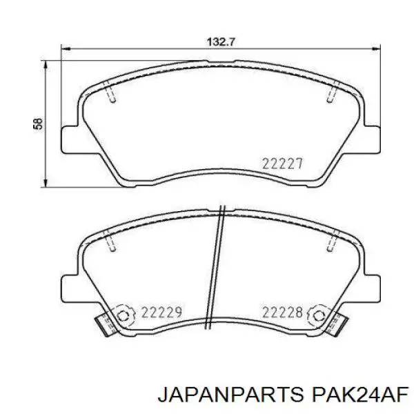 Compre PAK24AF Japan Parts Sapatas do freio dianteiras de disco