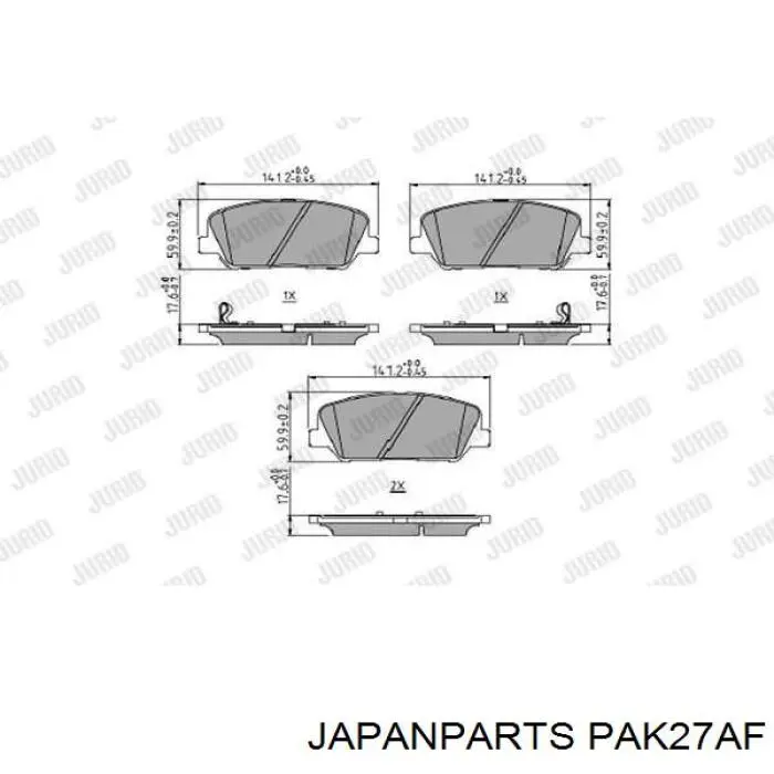 Compre PAK27AF Japan Parts Sapatas do freio dianteiras de disco