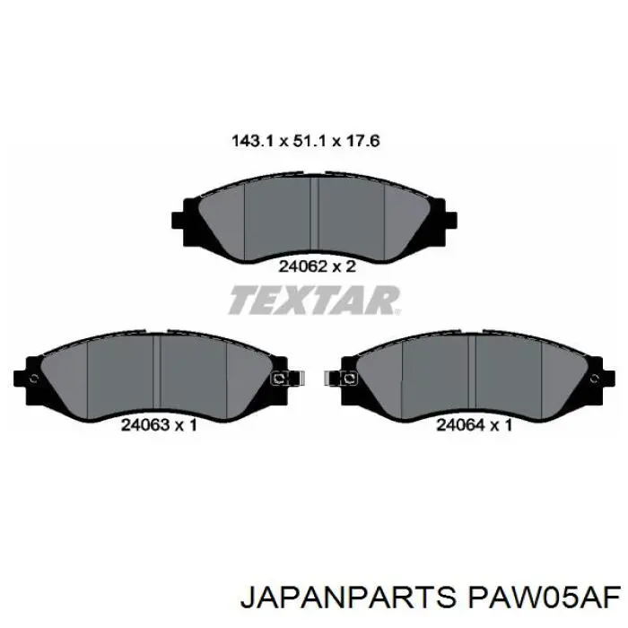 Compre PAW05AF Japan Parts Sapatas do freio dianteiras de disco
