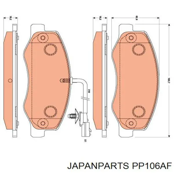 Sapatas do freio traseiras de disco Japan Parts PP106AF preço, a partir de 37,16 USD