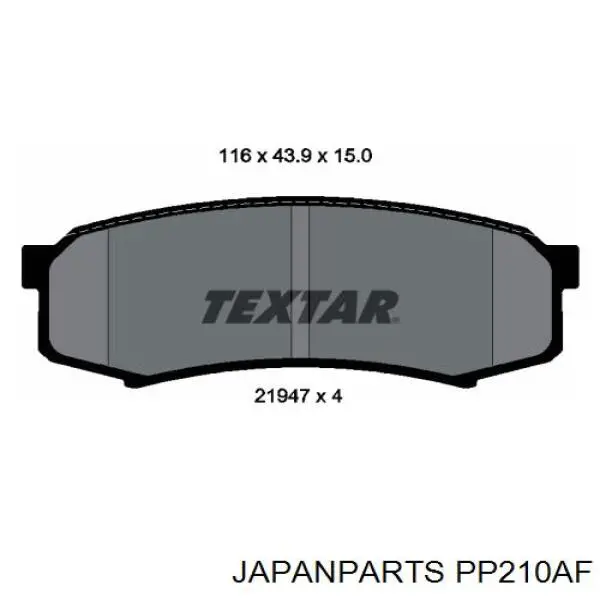Compre PP210AF Japan Parts Sapatas do freio traseiras de disco
