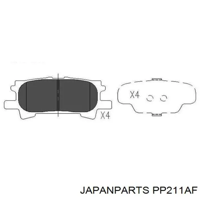 Compre PP211AF Japan Parts Sapatas do freio traseiras de disco