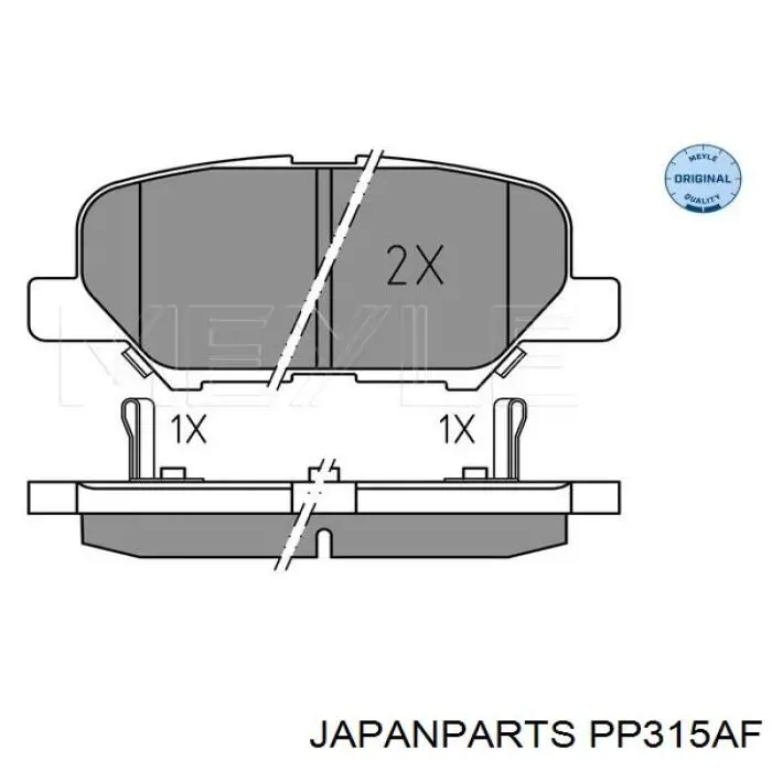 Sapatas do freio traseiras de disco Japan Parts PP315AF preço, a partir de 24,23 USD