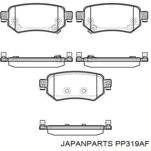 Compre PP319AF Japan Parts Sapatas do freio traseiras de disco