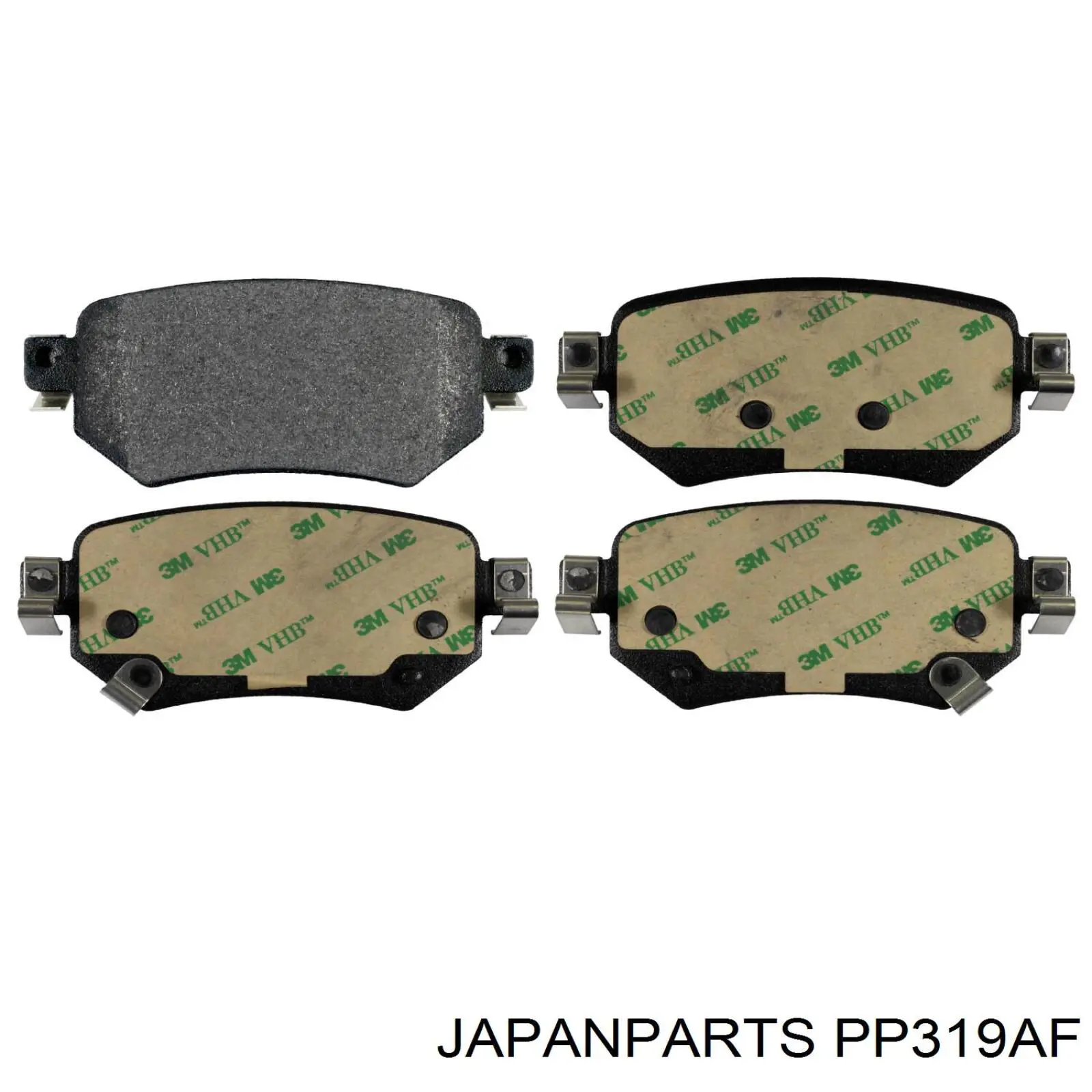 PP319AF Japan Parts Sapatas do freio traseiras de disco