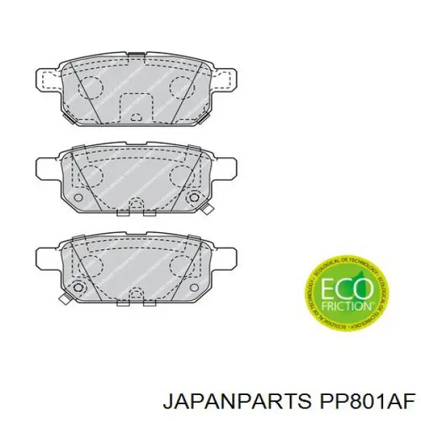 Compre PP801AF Japan Parts Sapatas do freio traseiras de disco