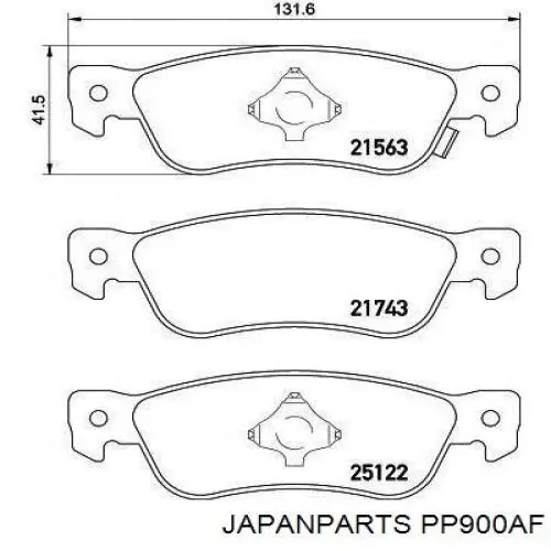 Compre PP900AF Japan Parts Sapatas do freio traseiras de disco